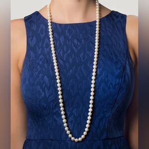 Elegant Double Or Triple Wrap Faux Pearl Necklace (White)
